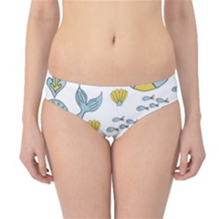 Cartoon Whale Seamless Background Pattern Hipster Bikini Bottoms by Jancukart