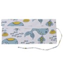 Cartoon Whale Seamless Background Pattern Roll Up Canvas Pencil Holder (S) View2