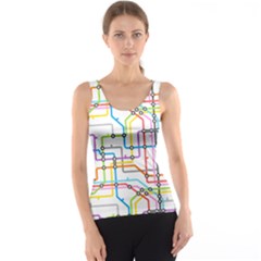 Tube Map Seamless Pattern Tank Top by Jancukart