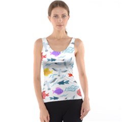 Animal Fish Bird Animals Ocean Pattern Tank Top by Jancukart