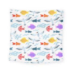 Animal Fish Bird Animals Ocean Pattern Square Tapestry (small) by Jancukart