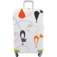 Cartoon Cat Seamless Pattern Graphic Luggage Cover (large) by Jancukart