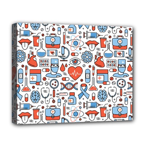 Medical Icons Square Seamless Pattern Deluxe Canvas 20  X 16  (stretched) by Jancukart