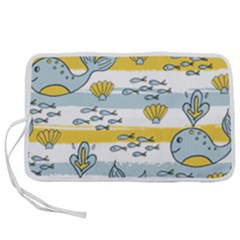 Cartoon Whale Seamless Background Pen Storage Case (s) by Jancukart