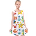 Fish Ocean Water Sea Life Seamless Background Kids  Cross Back Dress View1