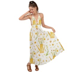 Easter Garden   Backless Maxi Beach Dress by ConteMonfrey