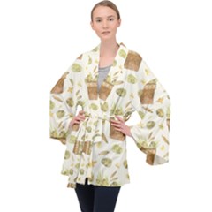 Plant Pot Easter Long Sleeve Velvet Kimono  by ConteMonfrey