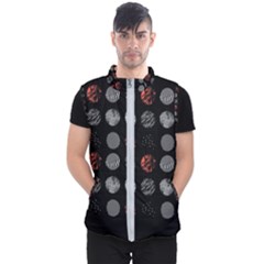 Black And Multicolored Polka Dot Wallpaper Artwork Digital Art Men s Puffer Vest by danenraven