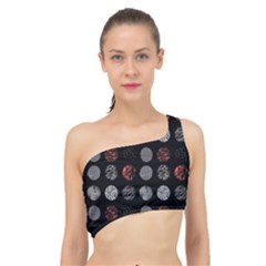 Black And Multicolored Polka Dot Wallpaper Artwork Digital Art Spliced Up Bikini Top  by danenraven