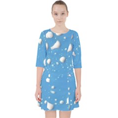 Ice Cream Bubbles Texture Quarter Sleeve Pocket Dress by dflcprintsclothing