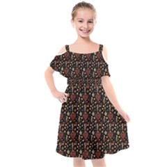 Carpet Symbols Kids  Cut Out Shoulders Chiffon Dress by Gohar