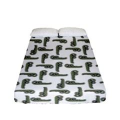 Cute Worm Sketchy Drawing Motif Pattern Fitted Sheet (full/ Double Size) by dflcprintsclothing