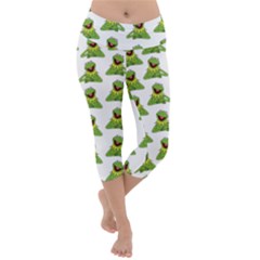 Kermit The Frog Lightweight Velour Capri Yoga Leggings by Valentinaart