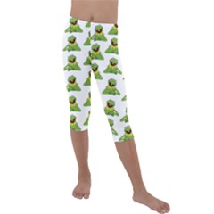 Kermit The Frog Kids  Lightweight Velour Capri Leggings  by Valentinaart