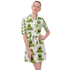 Kermit The Frog Belted Shirt Dress by Valentinaart