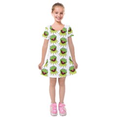 Kermit The Frog Kids  Short Sleeve Velvet Dress by Valentinaart