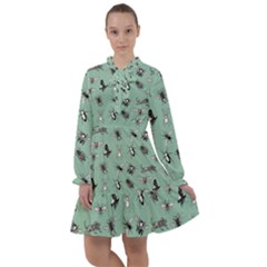 Insects Pattern All Frills Chiffon Dress by Valentinaart