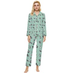 Insects Pattern Womens  Long Sleeve Velvet Pocket Pajamas Set by Valentinaart