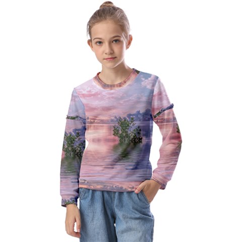 Nature Water Outdoors Travel Exploration Kids  Long Sleeve Tee With Frill  by danenraven