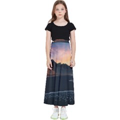 Beach Volcano Ocean Sunset Sunrise Iceland Kids  Flared Maxi Skirt by danenraven