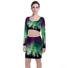 Aurora Borealis Northern Lights Forest Trees Woods Top And Skirt Sets by danenraven