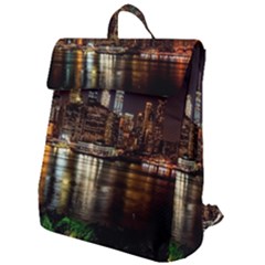 New York City Panorama Urban Hudson River Water Flap Top Backpack by danenraven