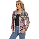 Indonesia Bali Batik Fabric Impression Patterns Women s Puffer Bubble Jacket Coat View2