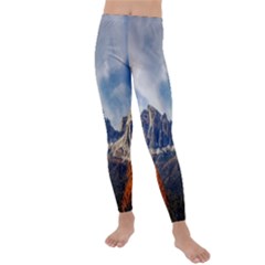 Dolomites Mountains Alps Alpine Trees Conifers Kids  Lightweight Velour Leggings by danenraven