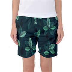 Leaves Pattern Women s Basketball Shorts by artworkshop