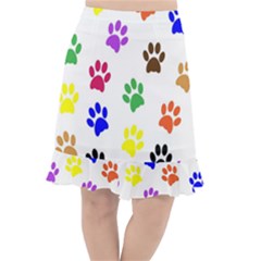 Pawprints Fishtail Chiffon Skirt by artworkshop