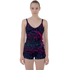 Granite Glitch Tie Front Two Piece Tankini by MRNStudios