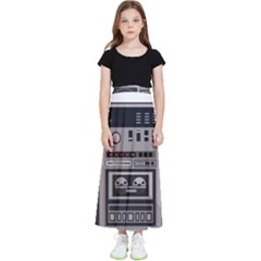 Cassette Recorder 80s Music Stereo Kids  Flared Maxi Skirt by Pakemis