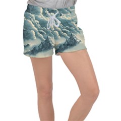 Mountains Alps Nature Clouds Sky Fresh Air Art Velour Lounge Shorts by Pakemis