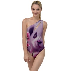 Panda Endangered Protected Bamboo National Treasure To One Side Swimsuit by Pakemis