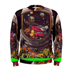 Astronaut Universe Planting Flowers Cosmos Jpg Men s Sweatshirt by Pakemis