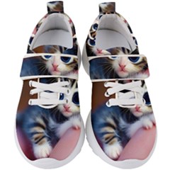 Cute Kitten Kitten Animal Wildlife 3d Kids  Velcro Strap Shoes by Pakemis