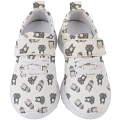 Cute Seamless Pattern With Koala Panda Bear Kids  Velcro Strap Shoes by Pakemis