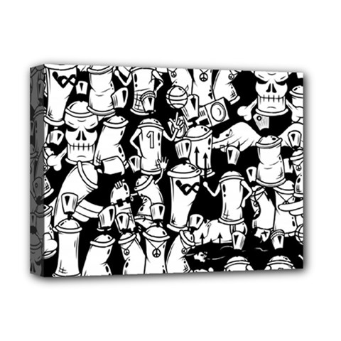 Graffiti Spray Can Characters Seamless Pattern Deluxe Canvas 16  X 12  (stretched)  by Pakemis