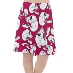 Terrible Frightening Seamless Pattern With Skull Fishtail Chiffon Skirt by Pakemis