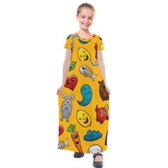 Graffiti Characters Seamless Ornament Kids  Short Sleeve Maxi Dress by Pakemis