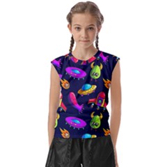 Space Pattern Kids  Raglan Cap Sleeve Tee by Pakemis