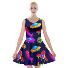 Space Pattern Velvet Skater Dress by Pakemis