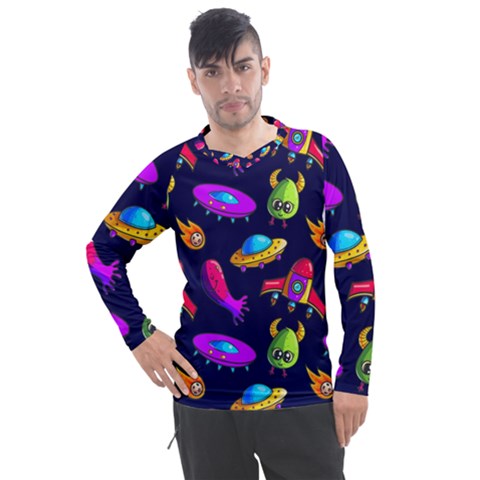 Space Pattern Men s Pique Long Sleeve Tee by Pakemis