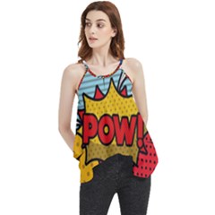 Pow Word Pop Art Style Expression Vector Flowy Camisole Tank Top by Pakemis