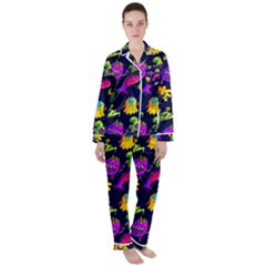 Space Patterns Women s Long Sleeve Satin Pajamas Set	 by Pakemis