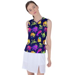 Space Patterns Women s Sleeveless Sports Top by Pakemis