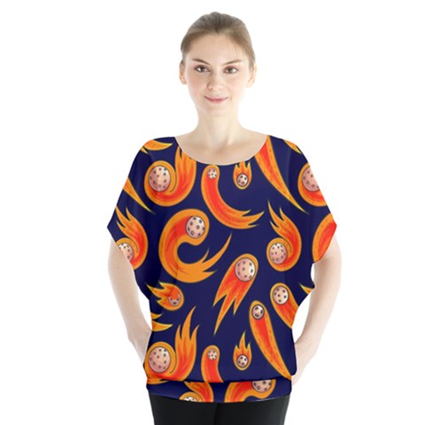 Space Patterns Pattern Batwing Chiffon Blouse by Pakemis