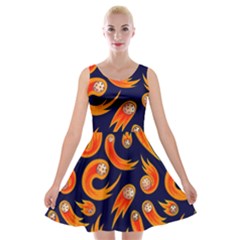 Space Patterns Pattern Velvet Skater Dress by Pakemis