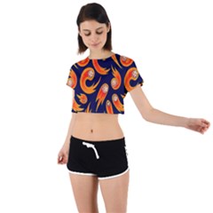 Space Patterns Pattern Tie Back Short Sleeve Crop Tee by Pakemis