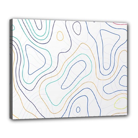 Abstract Colorful Topographic Map Design Vector Canvas 20  X 16  (stretched) by Pakemis